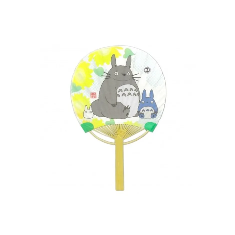 Maison Ghibli Accessories-Japanese Bamboo Fan Totoro & Sunflower - My Neighbor Totoro