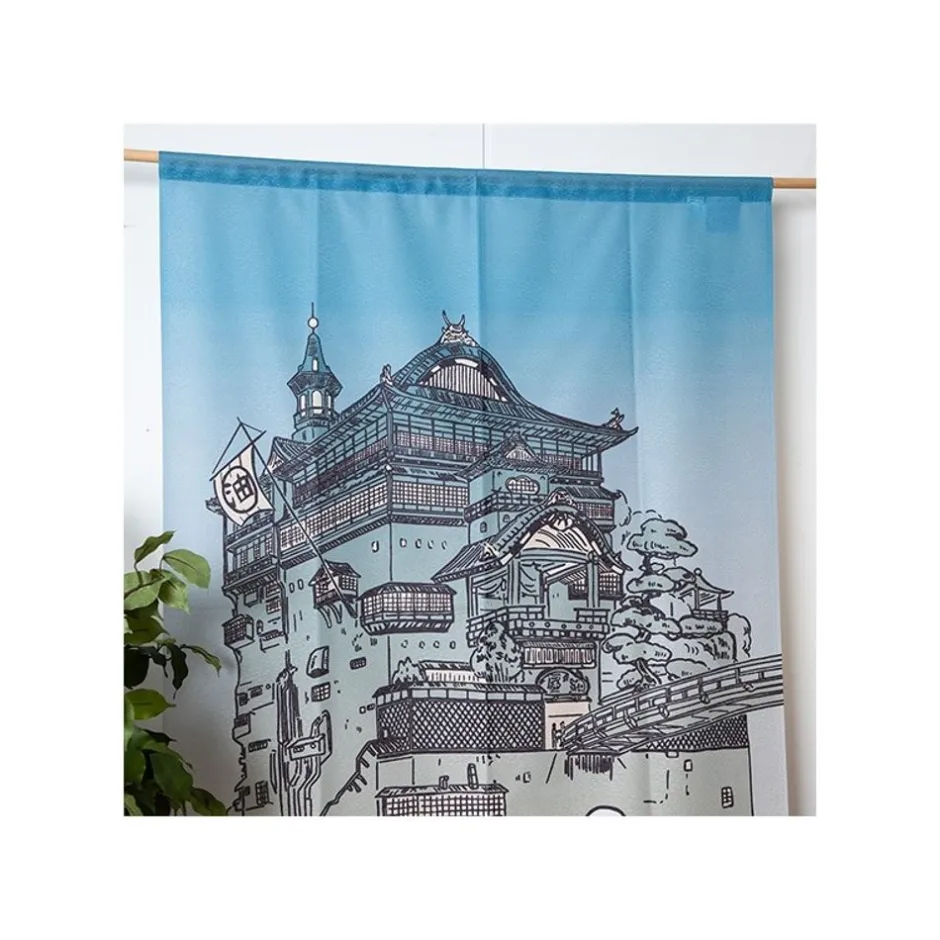 Maison Ghibli Wall Decoration-Japanese Curtain Aburaya & No Face - Spirited Away