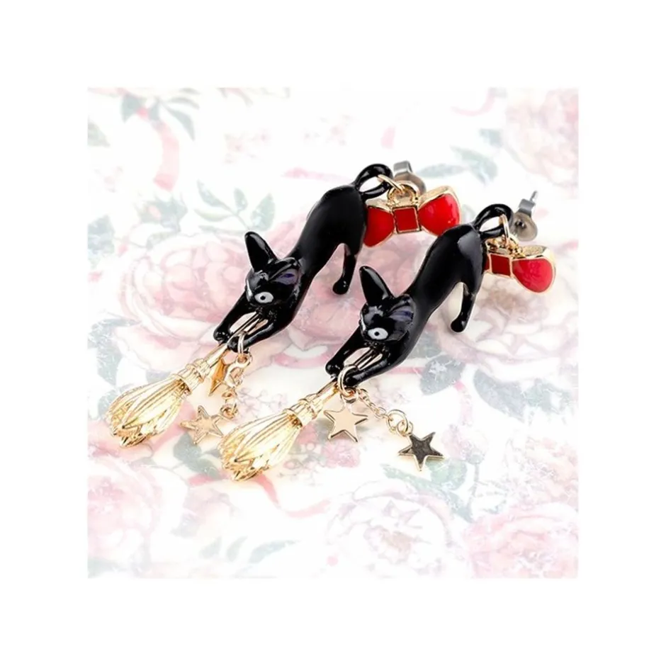 Maison Ghibli Jewellery-Jiji With Broom Pierced Earrings - Kiki'S Delivery Service