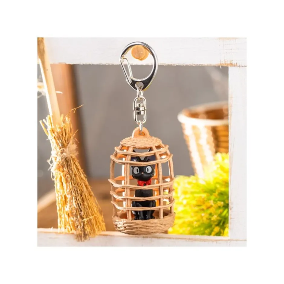 Maison Ghibli Keychains-Keychain Jiji In Cage - Kiki'S Delivery Service