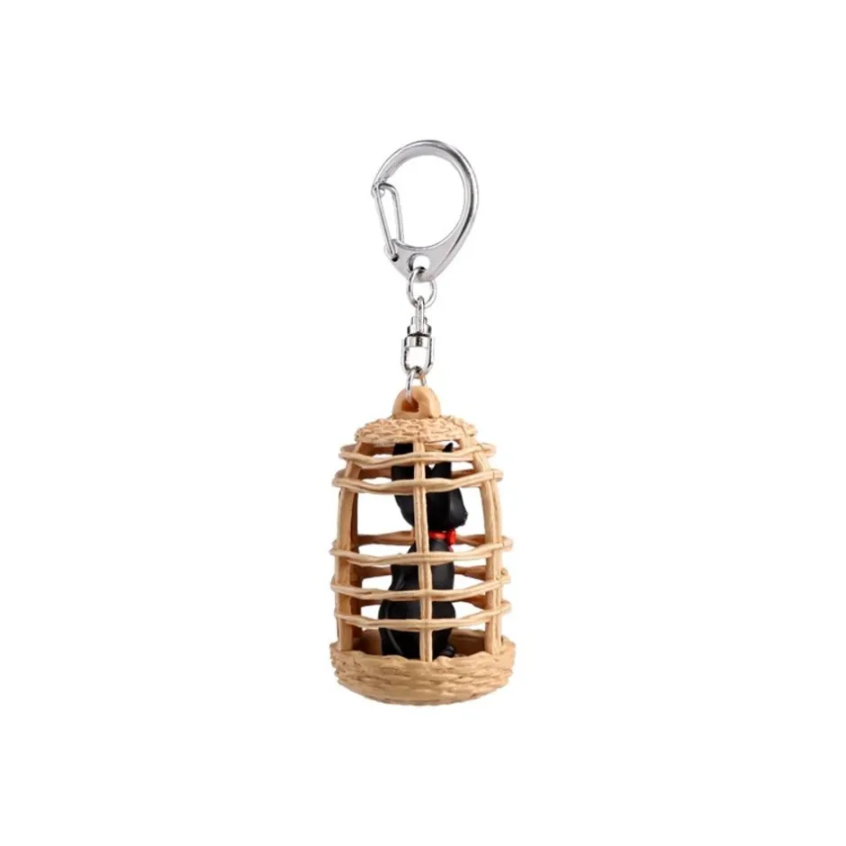 Maison Ghibli Keychains-Keychain Jiji In Cage - Kiki'S Delivery Service