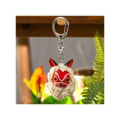 Maison Ghibli Keychains-Keychain San'S Mask And Kodama - Princess Mononoke