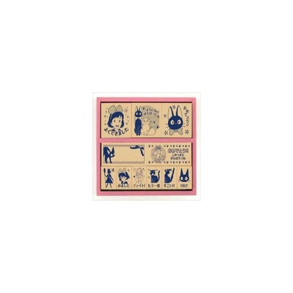 Maison Ghibli Small Equipment-Kiki And Jiji Wood Stamp Blue - Kiki'S Delivery Service