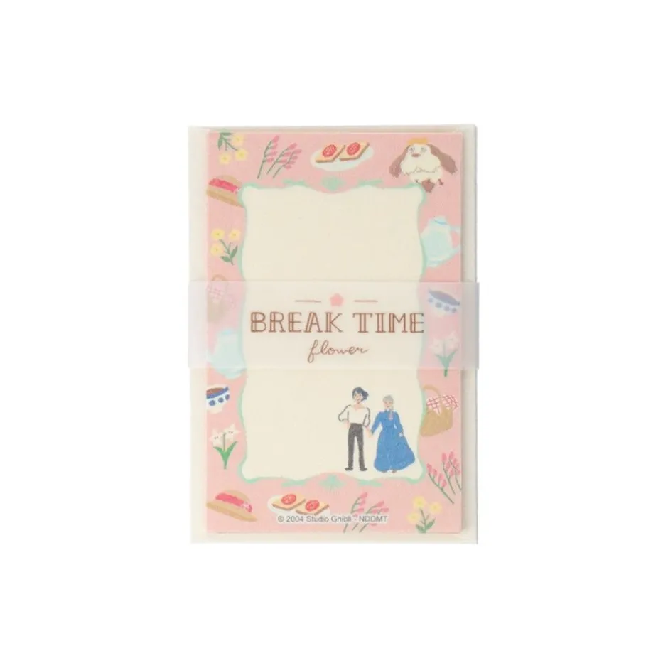 Maison Ghibli Postcards And Letter Papers-Letter Set Break Time Flowers - Howl'S Moving Castle