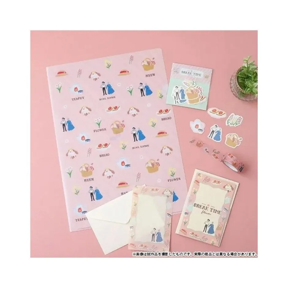 Maison Ghibli Postcards And Letter Papers-Letter Set Break Time Flowers - Howl'S Moving Castle