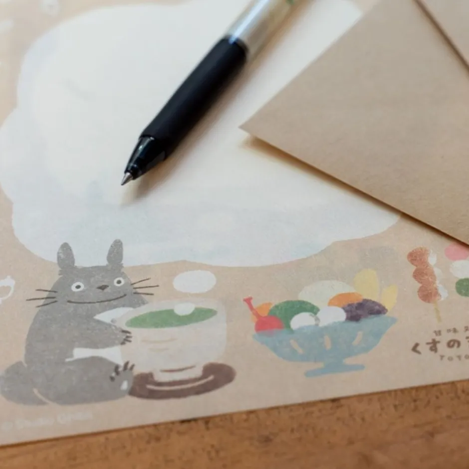 Maison Ghibli Postcards And Letter Papers-Letterset Japanese Sweets - My Neighbor Totoro