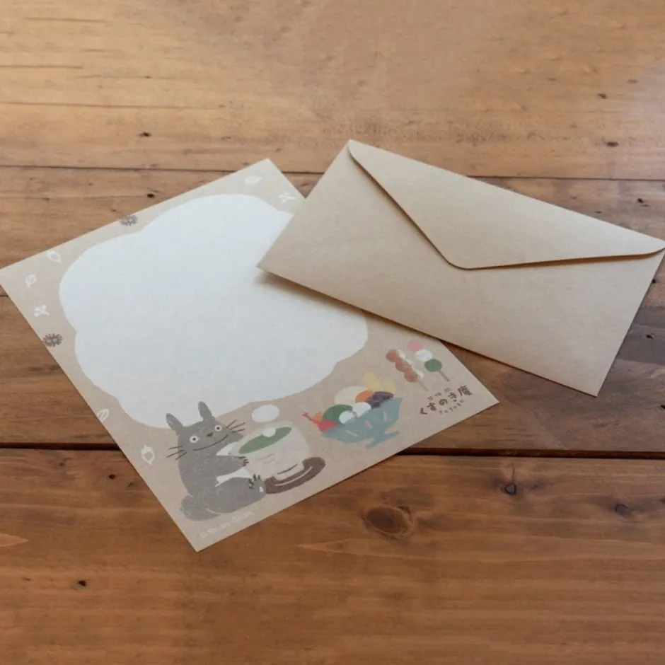 Maison Ghibli Postcards And Letter Papers-Letterset Japanese Sweets - My Neighbor Totoro