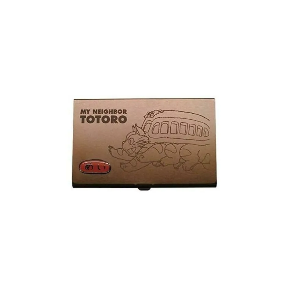 Maison Ghibli Accessories-Metal Card Case Catbus Dark Brown - My Neighbor Tororo