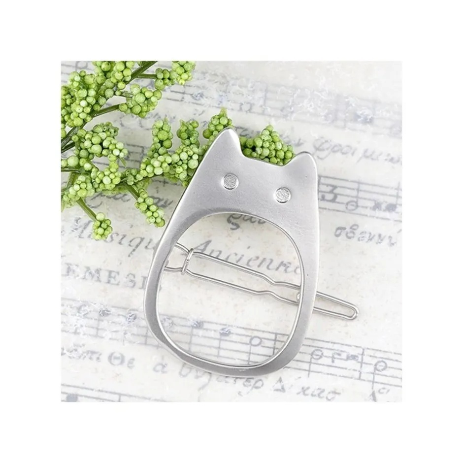 Maison Ghibli Jewellery-Metal Hair Clip White Totoro - My Neighbor Totoro