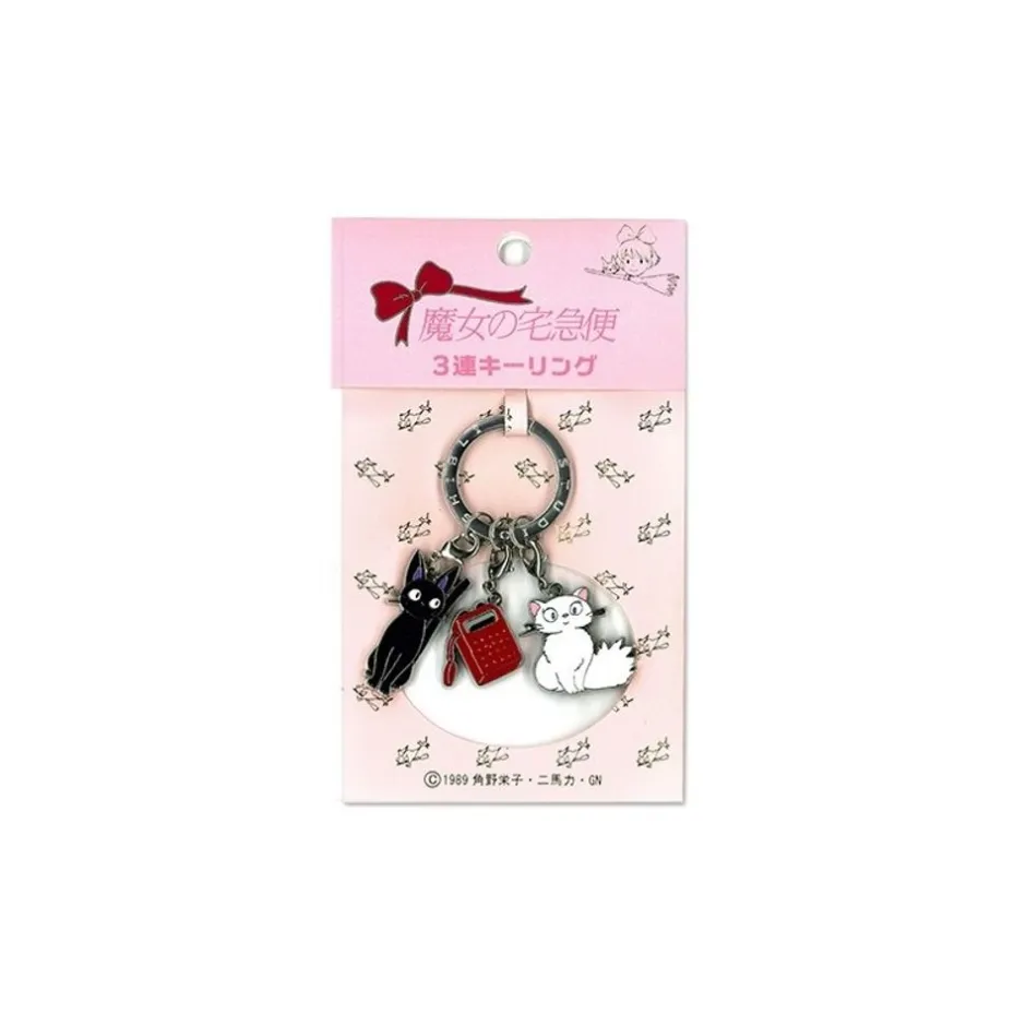 Maison Ghibli Keychains-Metal Key Chain Kiki 3 Characters - Kiki'S Delivery Service