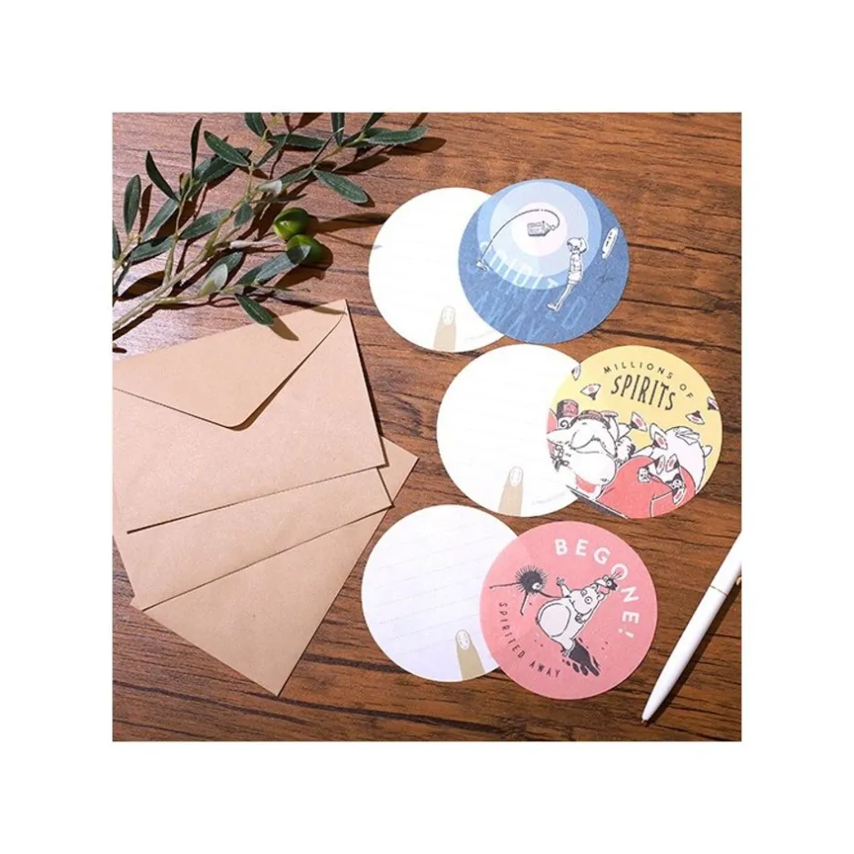 Maison Ghibli Postcards And Letter Papers-Mini Letter Set Pastels - Spirited Away
