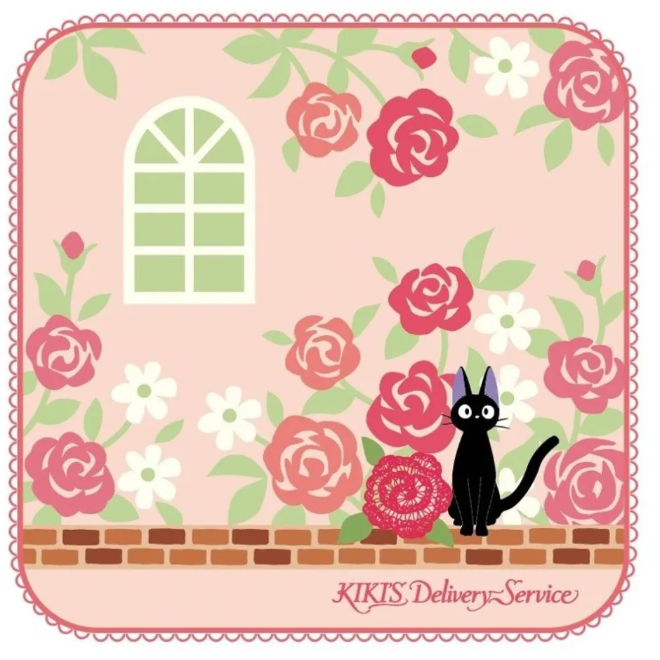 Maison Ghibli Household Linen-Mini Serviette Jardin De Roses 25 X 25 Cm - Kiki La Petite Sorciere