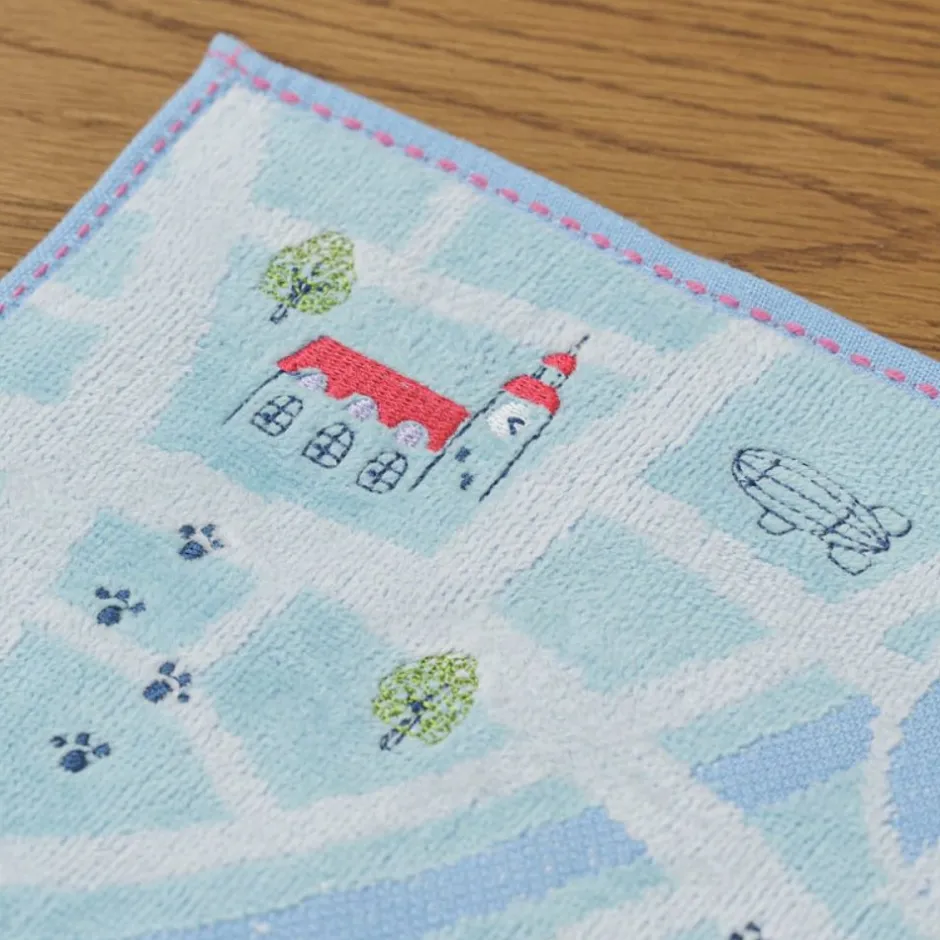 Maison Ghibli Household Linen-Mini Towel City Map 25X25 Cm - Kiki'S Delivery Service