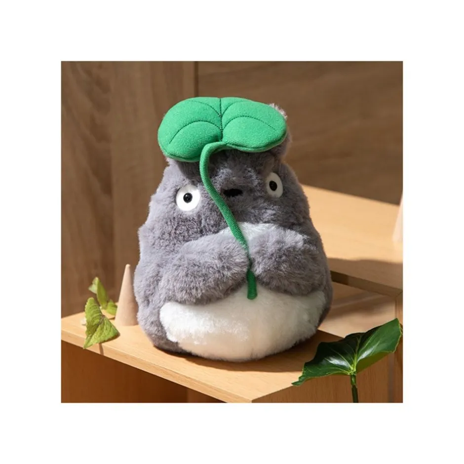 Maison Ghibli Nakayoshi Plush-Nakayoshi Plush Big Totoro With Leaf - My Neighbor Totoro