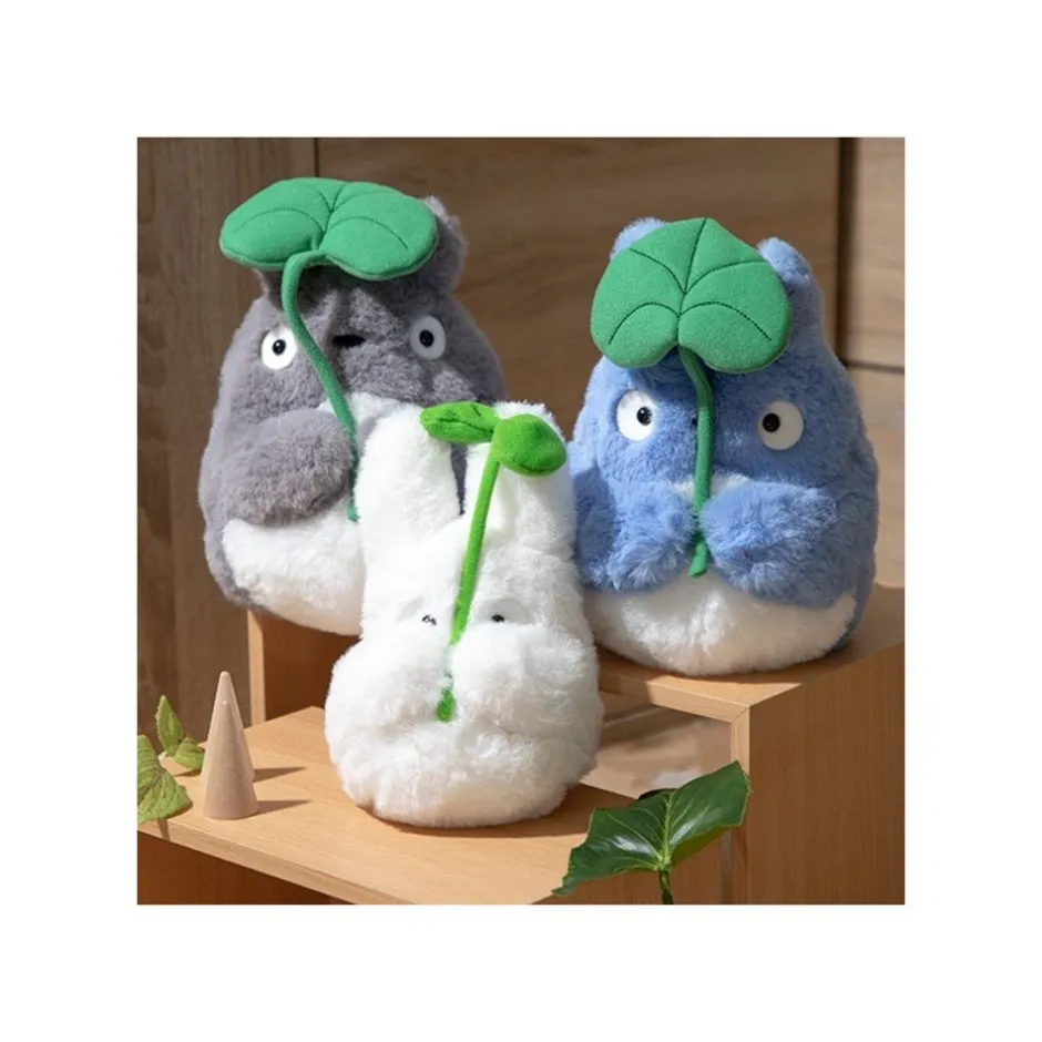 Maison Ghibli Nakayoshi Plush-Nakayoshi Plush Big Totoro With Leaf - My Neighbor Totoro