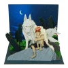 Maison Ghibli Arts And Crafts-Paper Craft San And Moro Under The Moon - Princess Mononoke