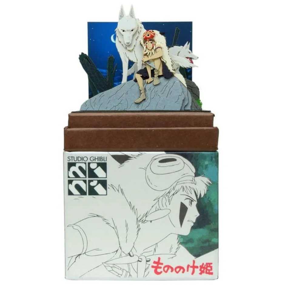 Maison Ghibli Arts And Crafts-Paper Craft San And Moro Under The Moon - Princess Mononoke