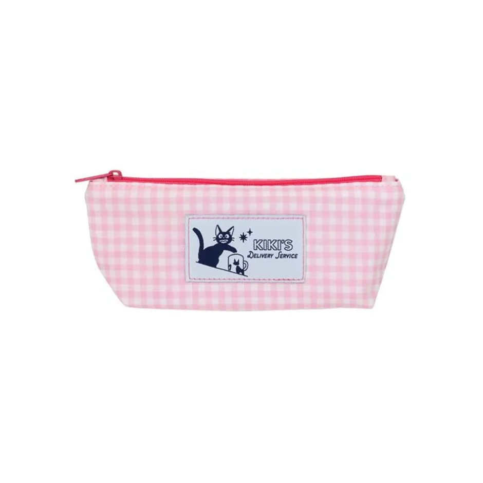 Maison Ghibli Storage-Pink Checkered Pencil Case - Kiki'S Delivery Service