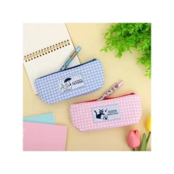 Maison Ghibli Storage-Pink Checkered Pencil Case - Kiki'S Delivery Service