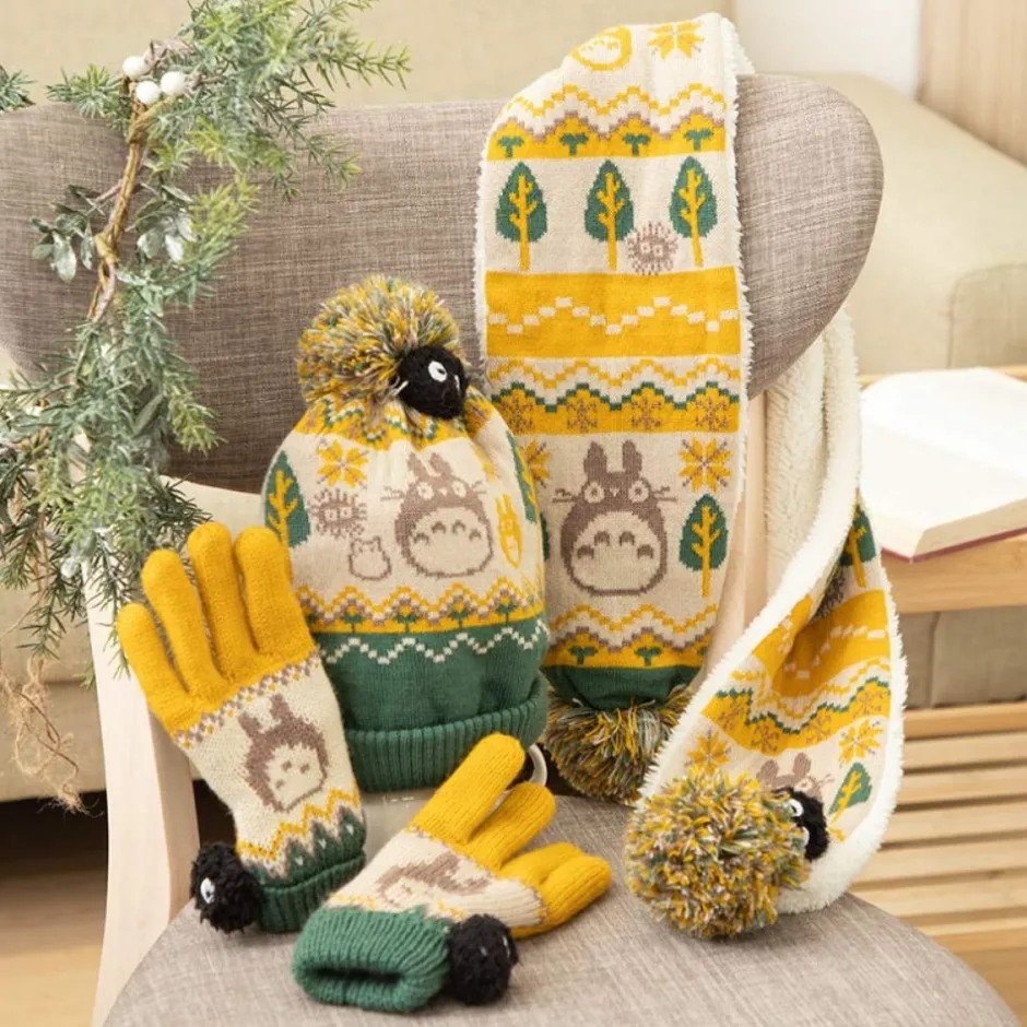 Maison Ghibli Outfits-Pom Pom Scarf Totoro & Soot Sprites - My Neighbor Totoro