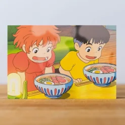 Maison Ghibli Postcards And Letter Papers-Postcard Ponyo & Sosuke Ramen - Ponyo On The Cliff