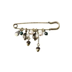 Maison Ghibli Accessories-Safety Pin Brooch Totoro & Leaves - My Neighbor Totoro