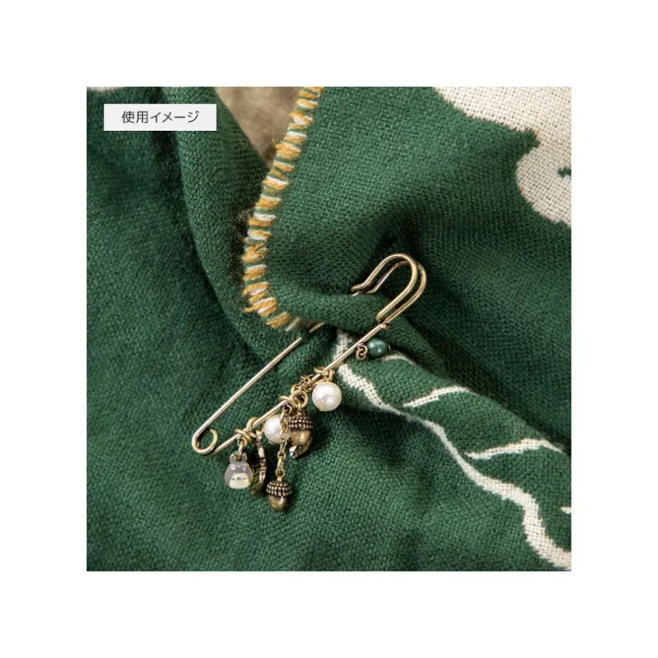 Maison Ghibli Accessories-Safety Pin Brooch Totoro & Leaves - My Neighbor Totoro