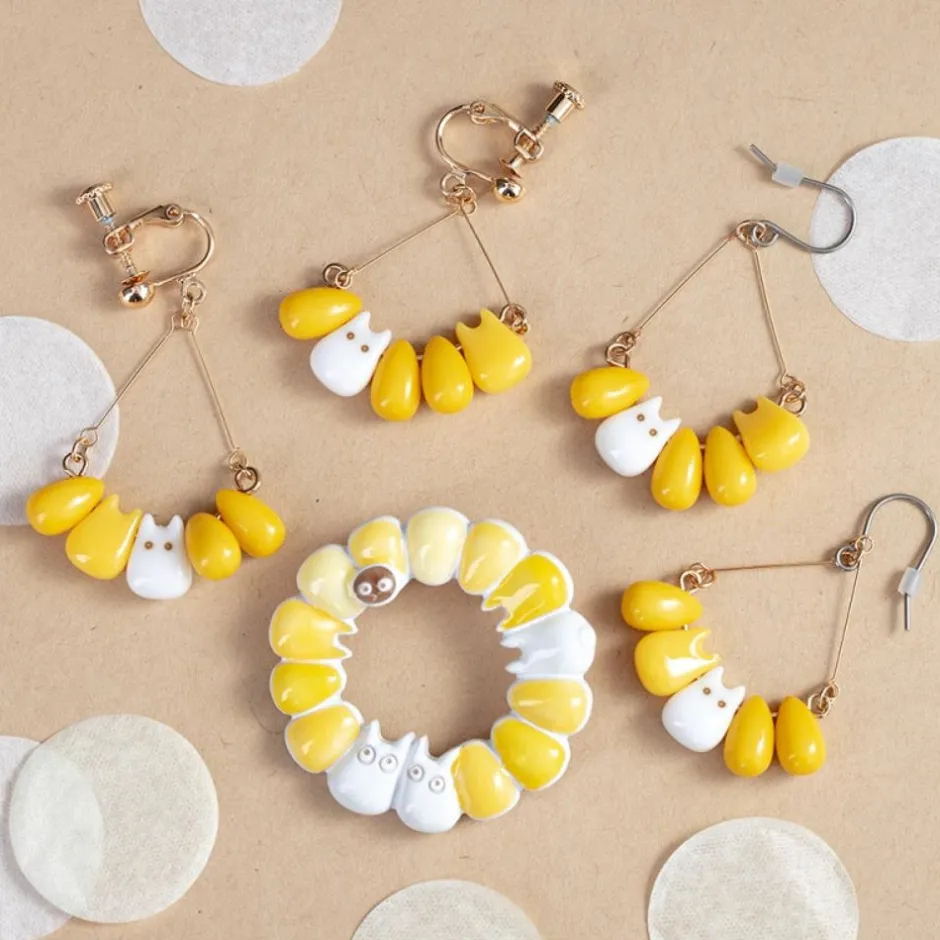 Maison Ghibli Jewellery-Small Totoro & Corn Clipped Earrings - My Neighbor Totoro