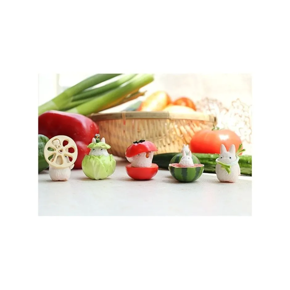 Maison Ghibli Figurines-Small Totoro & Vegetables Collect Of 6 Figurines - My Neighbor Totoro