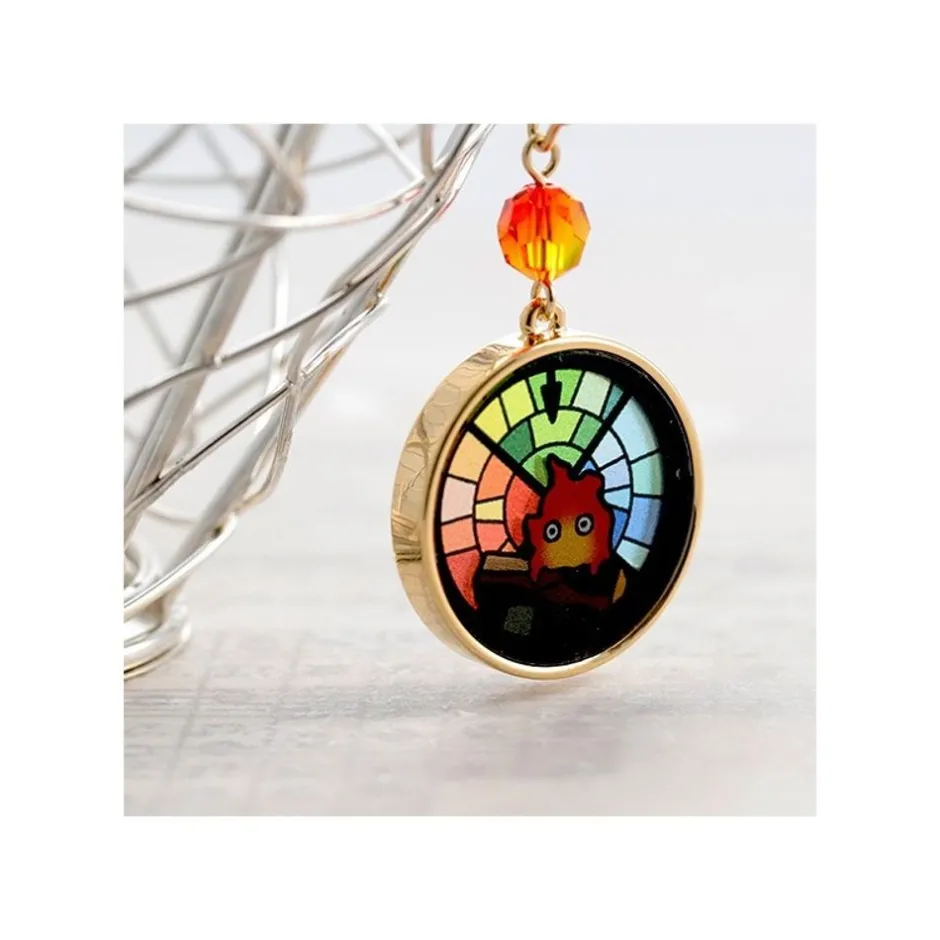Maison Ghibli Jewellery-Stained Glass Series-Pierced Earrings Calcifer -Howl'S Moving Castle