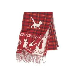 Maison Ghibli Outfits-Stole With Button Jiji Check Pattern - Kiki'S Delivery Service