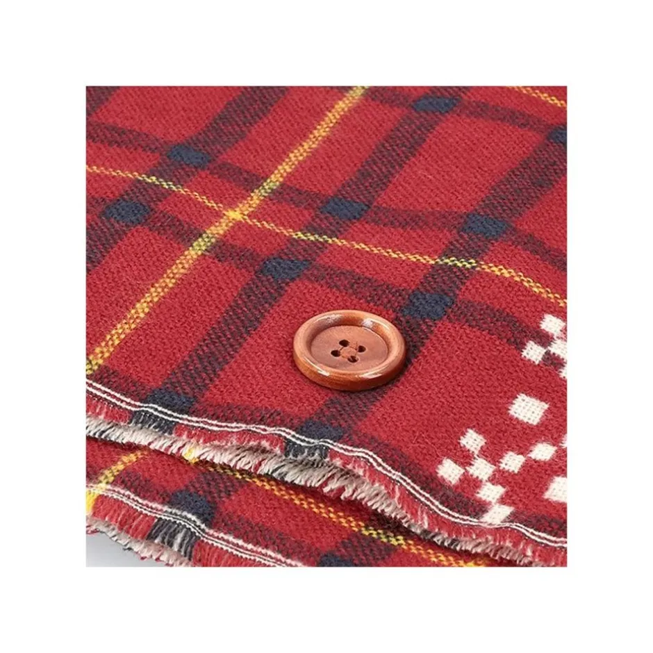 Maison Ghibli Outfits-Stole With Button Jiji Check Pattern - Kiki'S Delivery Service