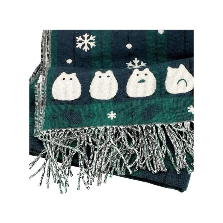 Maison Ghibli Outfits-Stole With Button Totoro Check Pattern - My Neighbor Tororo