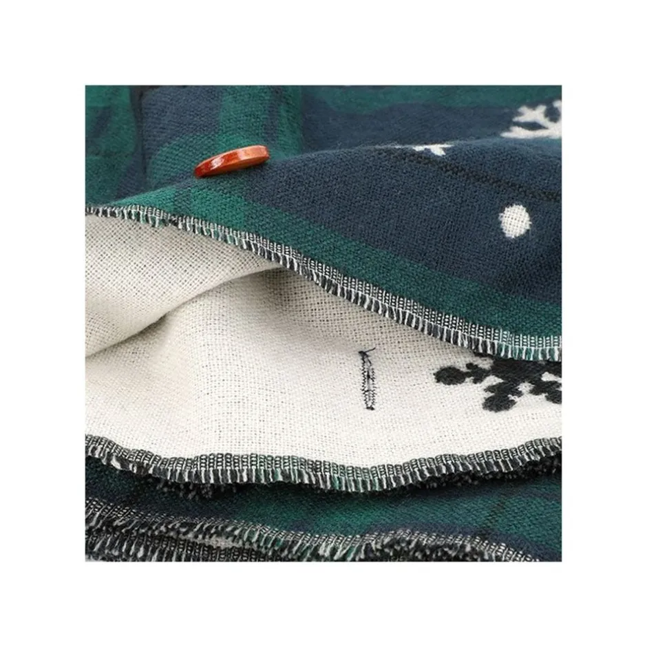 Maison Ghibli Outfits-Stole With Button Totoro Check Pattern - My Neighbor Tororo