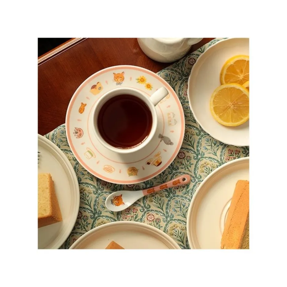 Maison Ghibli Kitchenware-Tea Time & Cat Plate - The Cat Returns