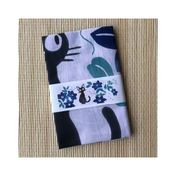 Maison Ghibli Outfits-Tenugui Jiji Blue Flowers - Kiki'S Delivery Service