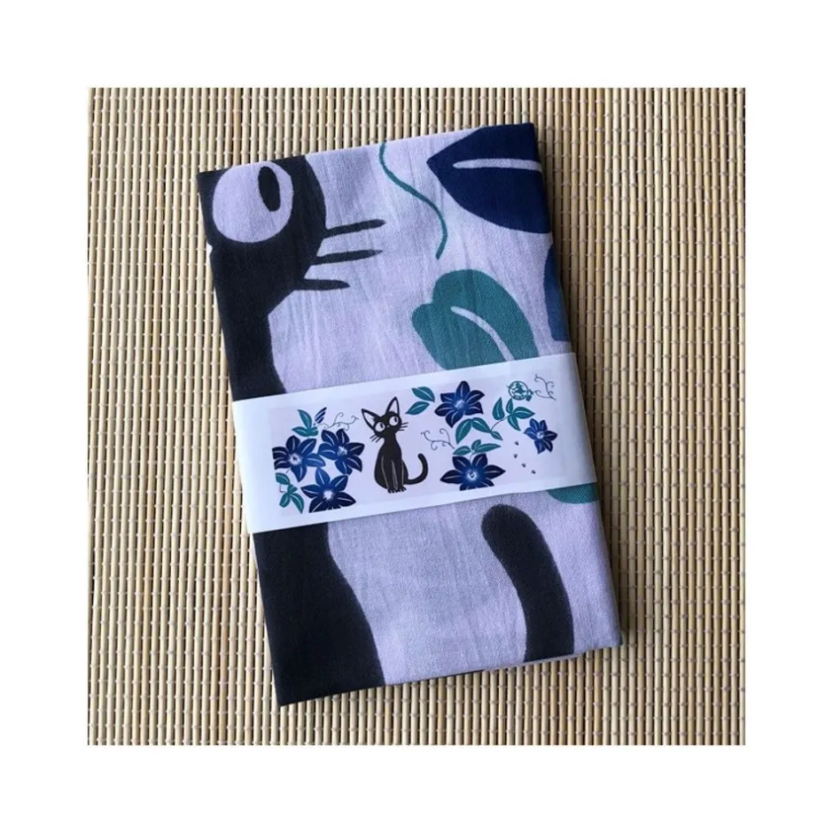 Maison Ghibli Outfits-Tenugui Jiji Blue Flowers - Kiki'S Delivery Service
