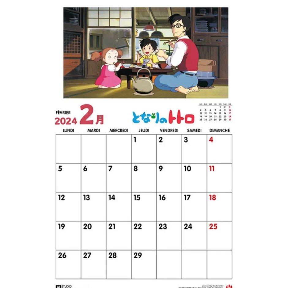 Maison Ghibli Schedule Diaries And Calendars-Totoro Calendar 2024 - Fr
