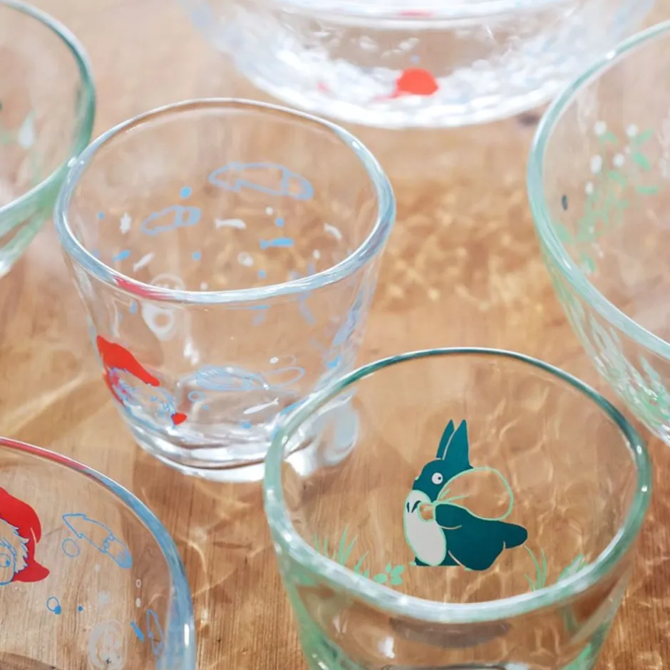Maison Ghibli Kitchenware-Transparent Glass Chasing Acorns - My Neighbor Totoro