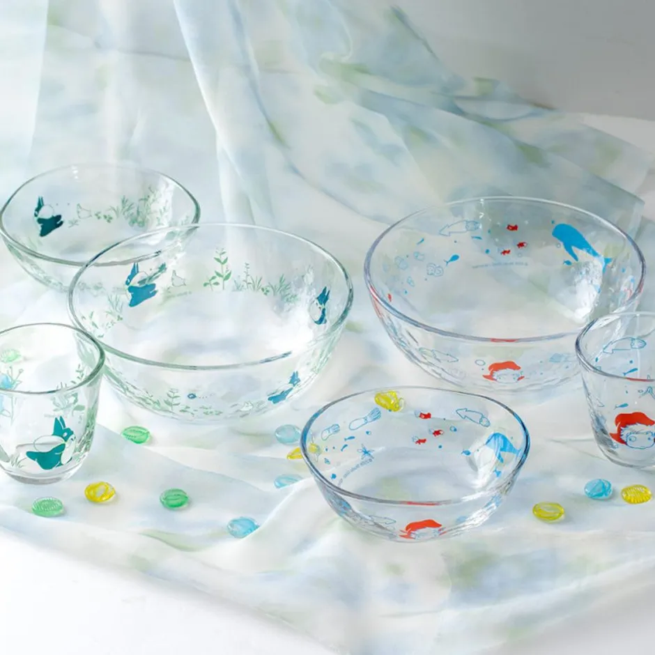 Maison Ghibli Kitchenware-Transparent Glass Chasing Acorns - My Neighbor Totoro