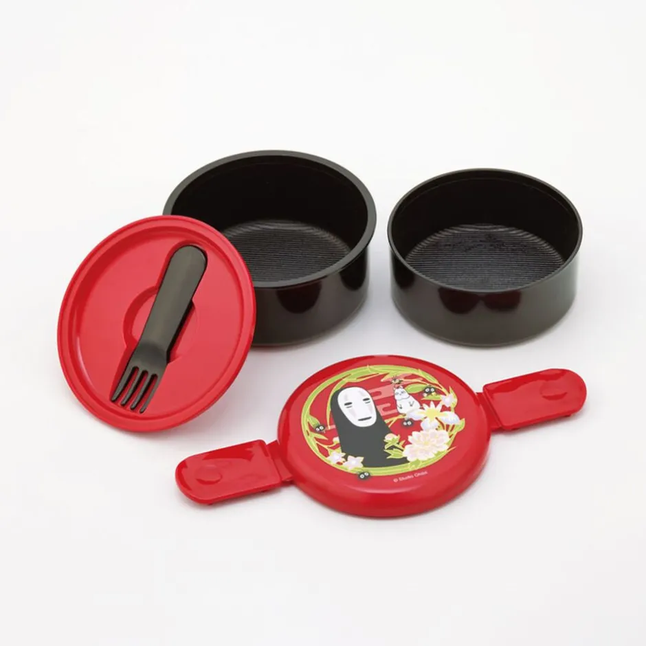 Maison Ghibli Kitchenware-Two Layers Round Shape Lunch Box No Face Dark Red - Spirited Away