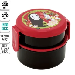Maison Ghibli Kitchenware-Two Layers Round Shape Lunch Box No Face Dark Red - Spirited Away