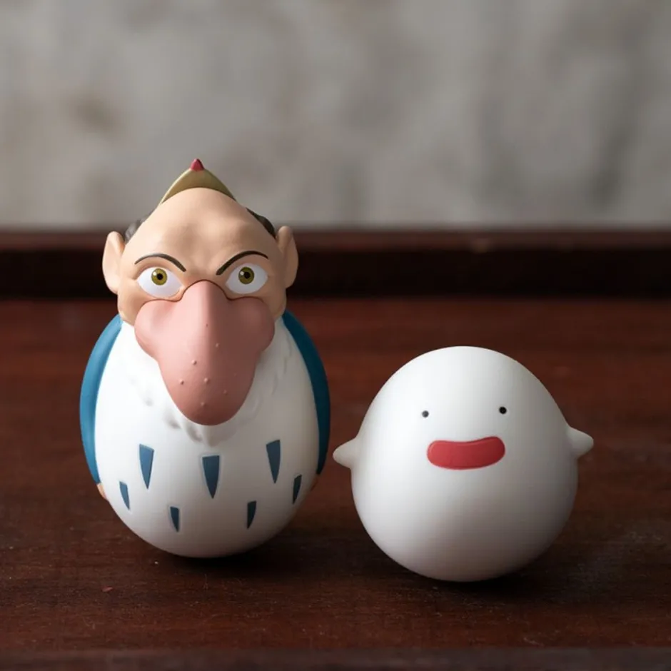 Maison Ghibli Toys-Two Pack Roly-Poly Figurines Heron & Warawara - The Boy And The Heron