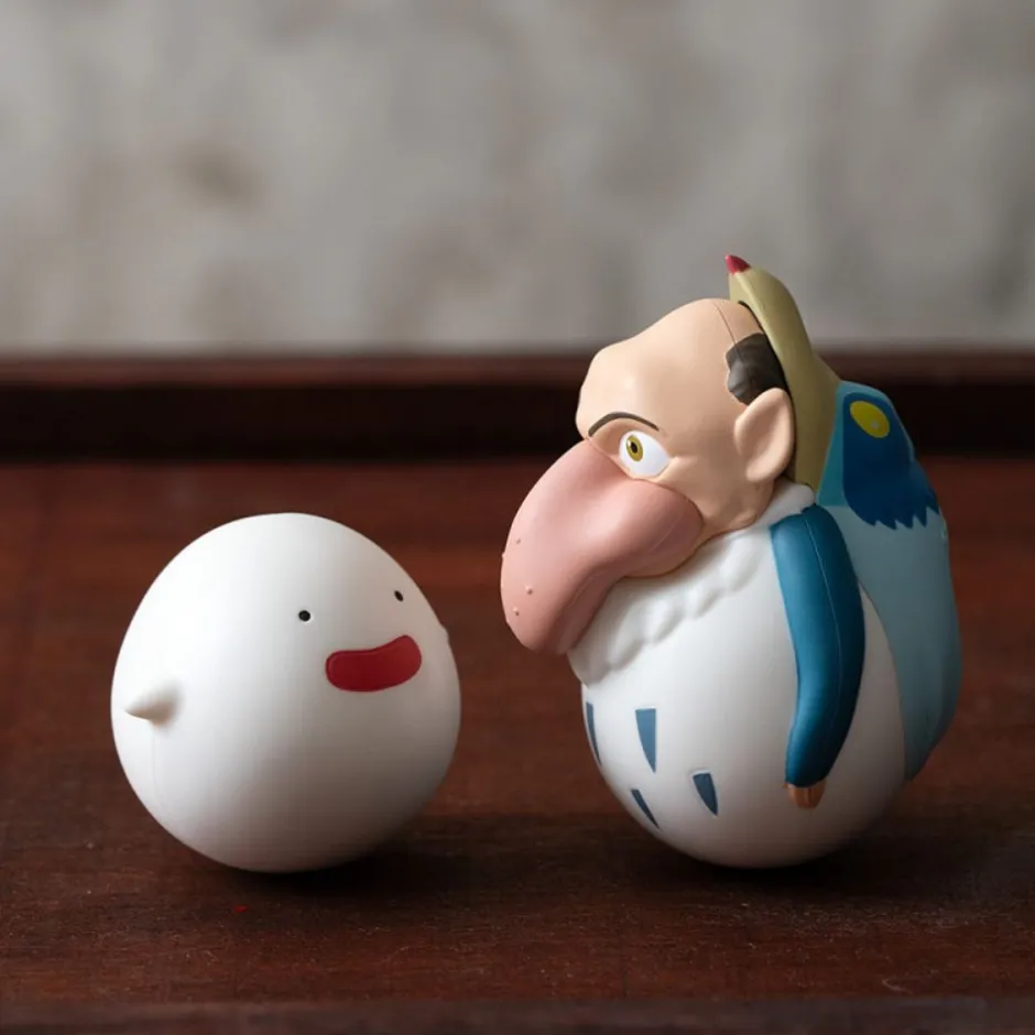 Maison Ghibli Toys-Two Pack Roly-Poly Figurines Heron & Warawara - The Boy And The Heron