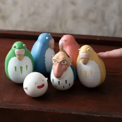 Maison Ghibli Toys-Two Pack Roly-Poly Figurines Heron & Warawara - The Boy And The Heron
