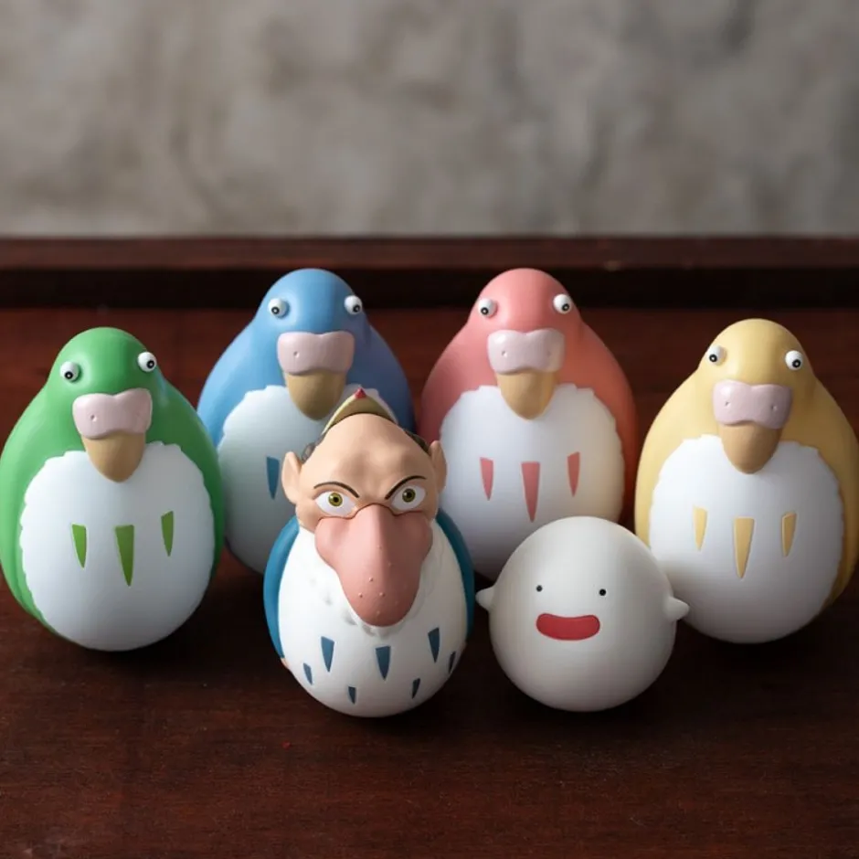 Maison Ghibli Toys-Two Pack Roly-Poly Figurines Heron & Warawara - The Boy And The Heron