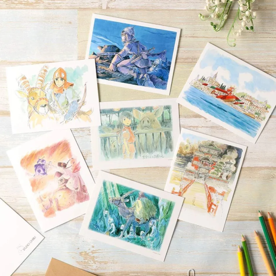 Maison Ghibli Postcards And Letter Papers-Watercolour Greeting Cards 24 X 15,8 Cm Mei & Totoro & Sakura - My Ne