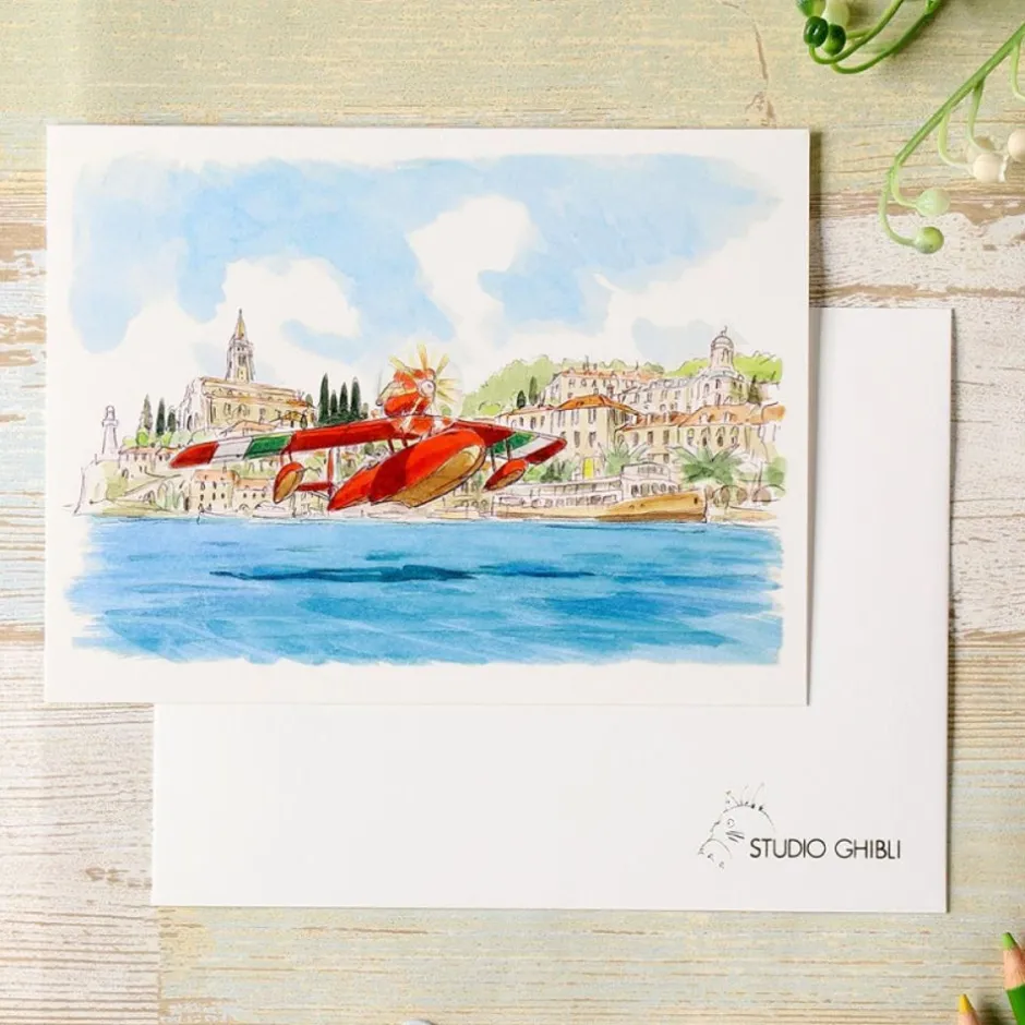 Maison Ghibli Postcards And Letter Papers-Watercolour Greeting Cards 24 X 15,8 Cm Seaplane - Porco Rosso
