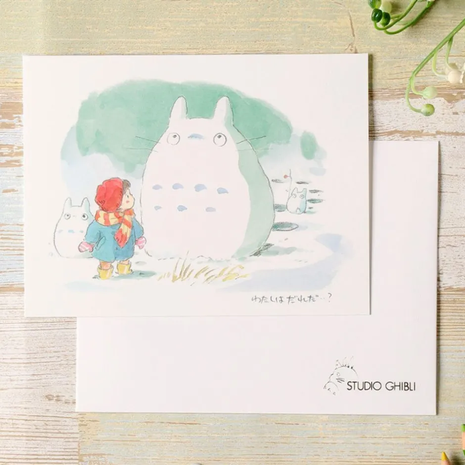 Maison Ghibli Postcards And Letter Papers-Watercolour Greeting Cards 24 X 15,8 Cm Winter - My Neighbor Totoro