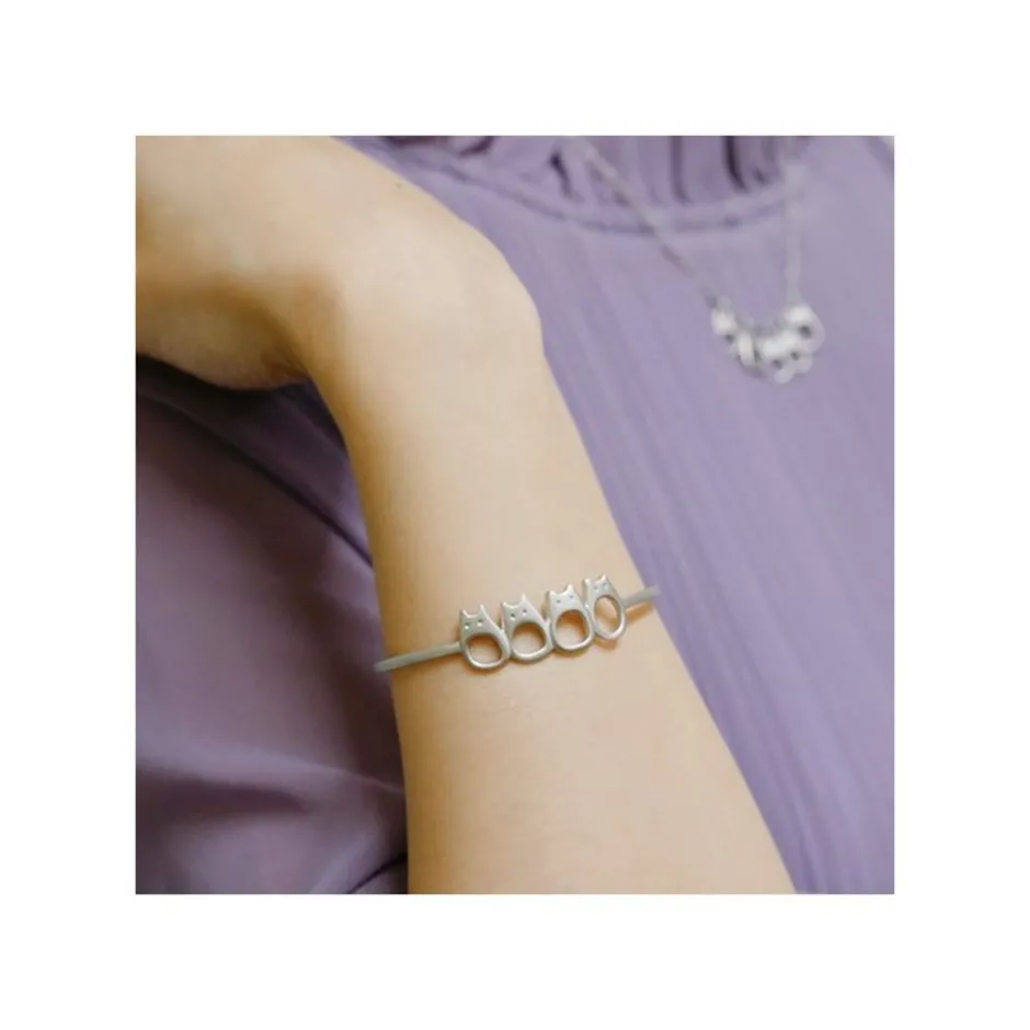 Maison Ghibli Jewellery-White Totoro Metal Garland Bracelet - My Neighbor Totoro